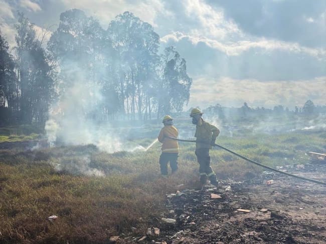 Incendio registrado en el sector de El Charquito en Soacha