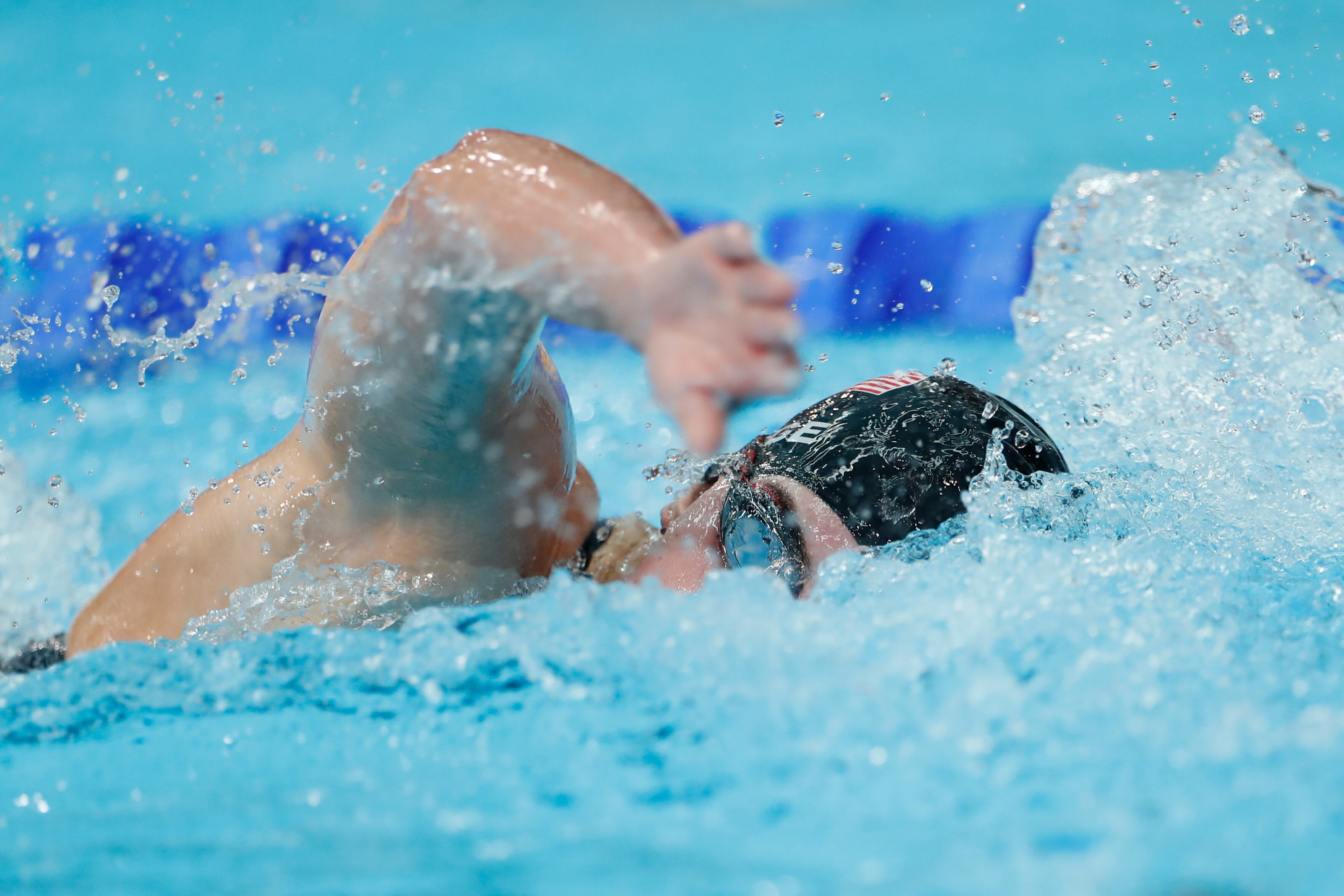 AMDEP1573. SANTIAGO (CHILE), 25/10/2023.- Rachel Stage de los Estados Unidos compite en 1500m libre femenino hoy, durante los Juegos Panamericanos 2023 en Santiago (Chile). EFE/ Sashenka Gutiérrez
