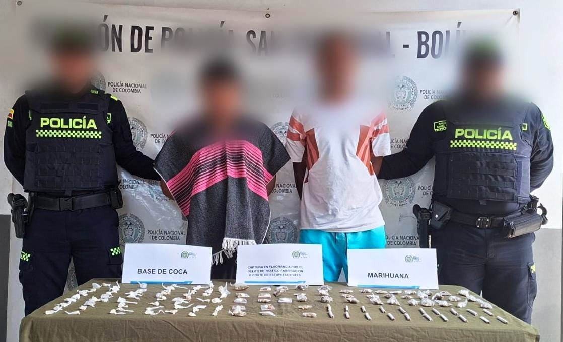 Capturados dos presuntos expendedores de drogas en San Cristóbal, Bolívar