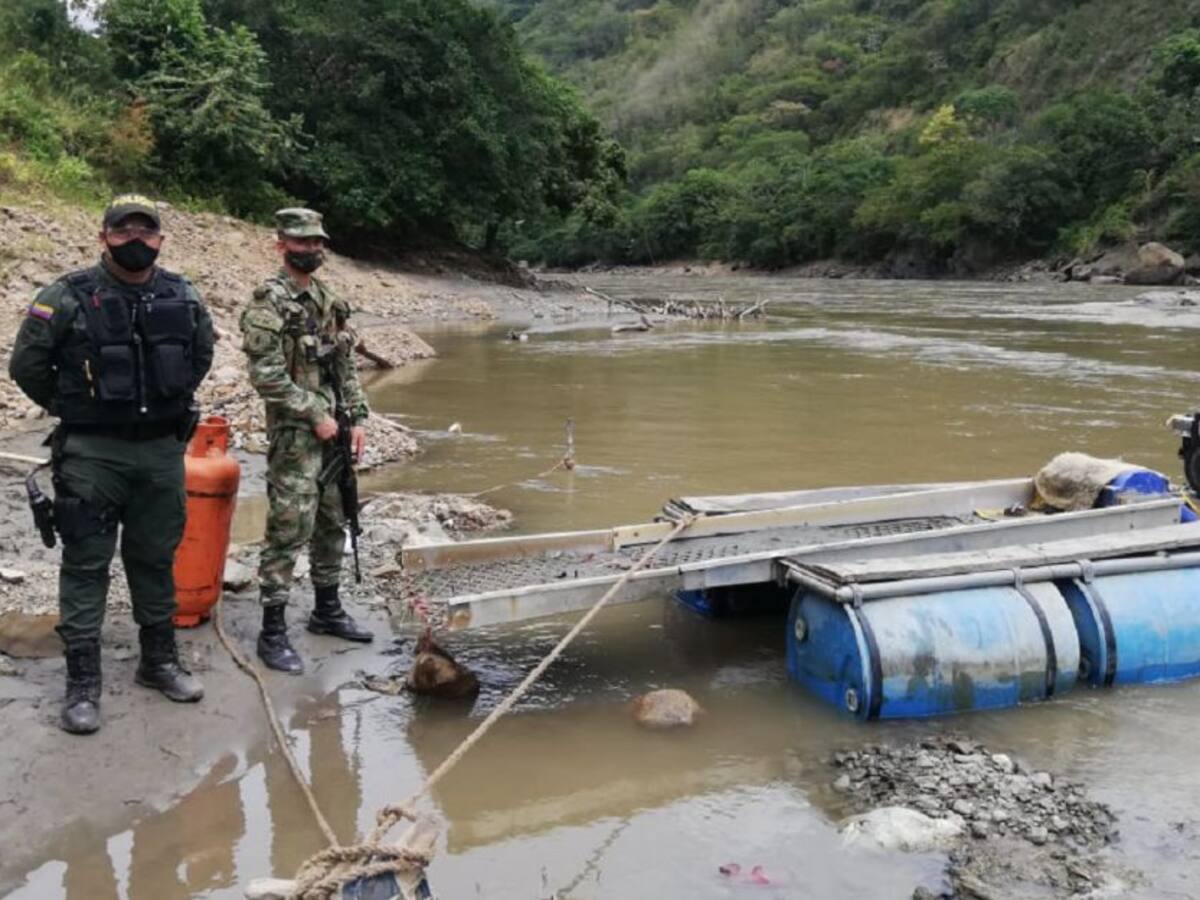 Operativo contra la minería irregular en Aguadas