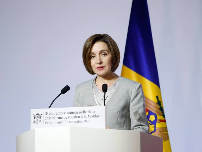 La presidenta de Moldavia, Maia Sandu.
(Foto: YOAN VALAT/POOL/AFP via Getty Images)