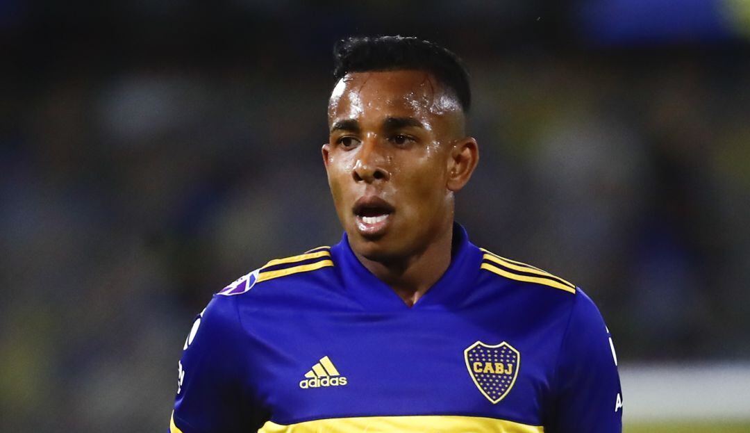 Sebastián Villa durante un partido con Boca Juniors.