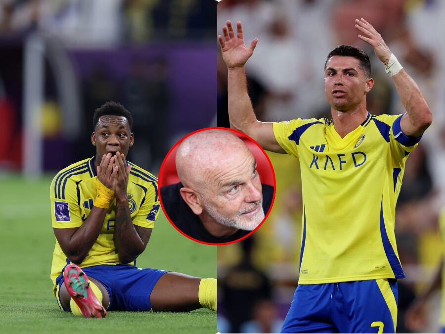 Jhon Duran, Cristiano Ronaldo y Stefano Pioli/Getty Images.