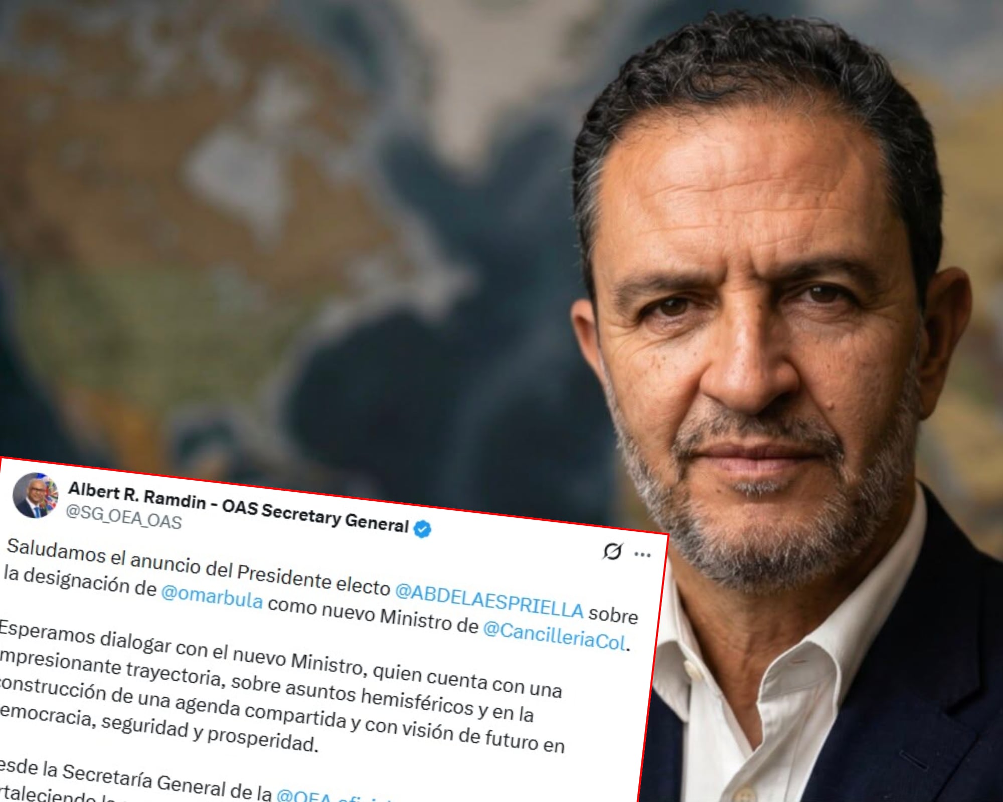 El secretario general de la OEA expresó sus deseos de conversar con el próximo ministro de relaciones exteriores colombiano para mantener el apoyo al país.
(Foto:   Caracol Radio / Getty)