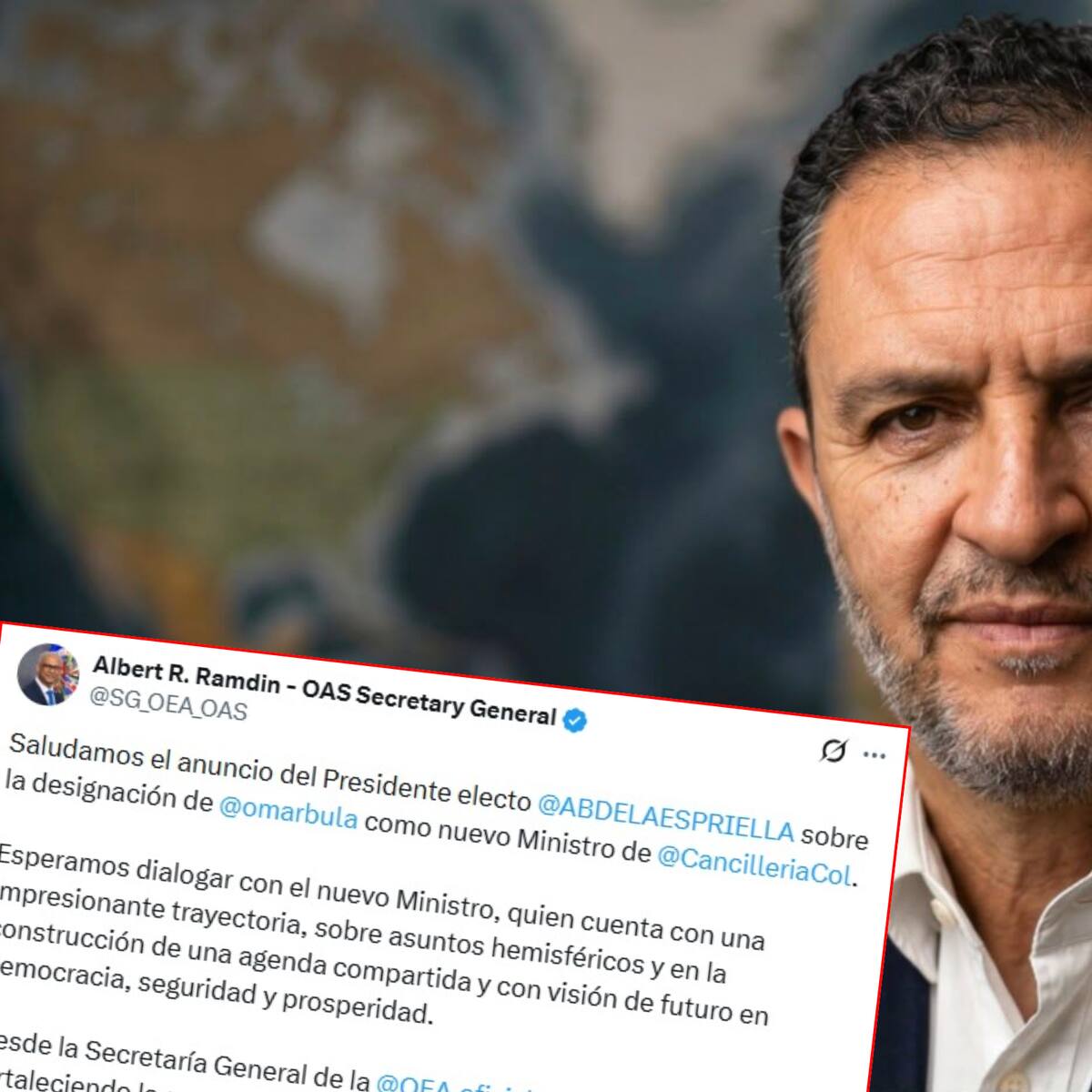 OEA destaca designación de Omar Bula como próximo canciller de Colombia