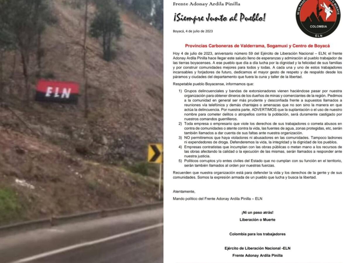Ejército se pronunció sobre comunicado presuntamente del ELN en Boyacá