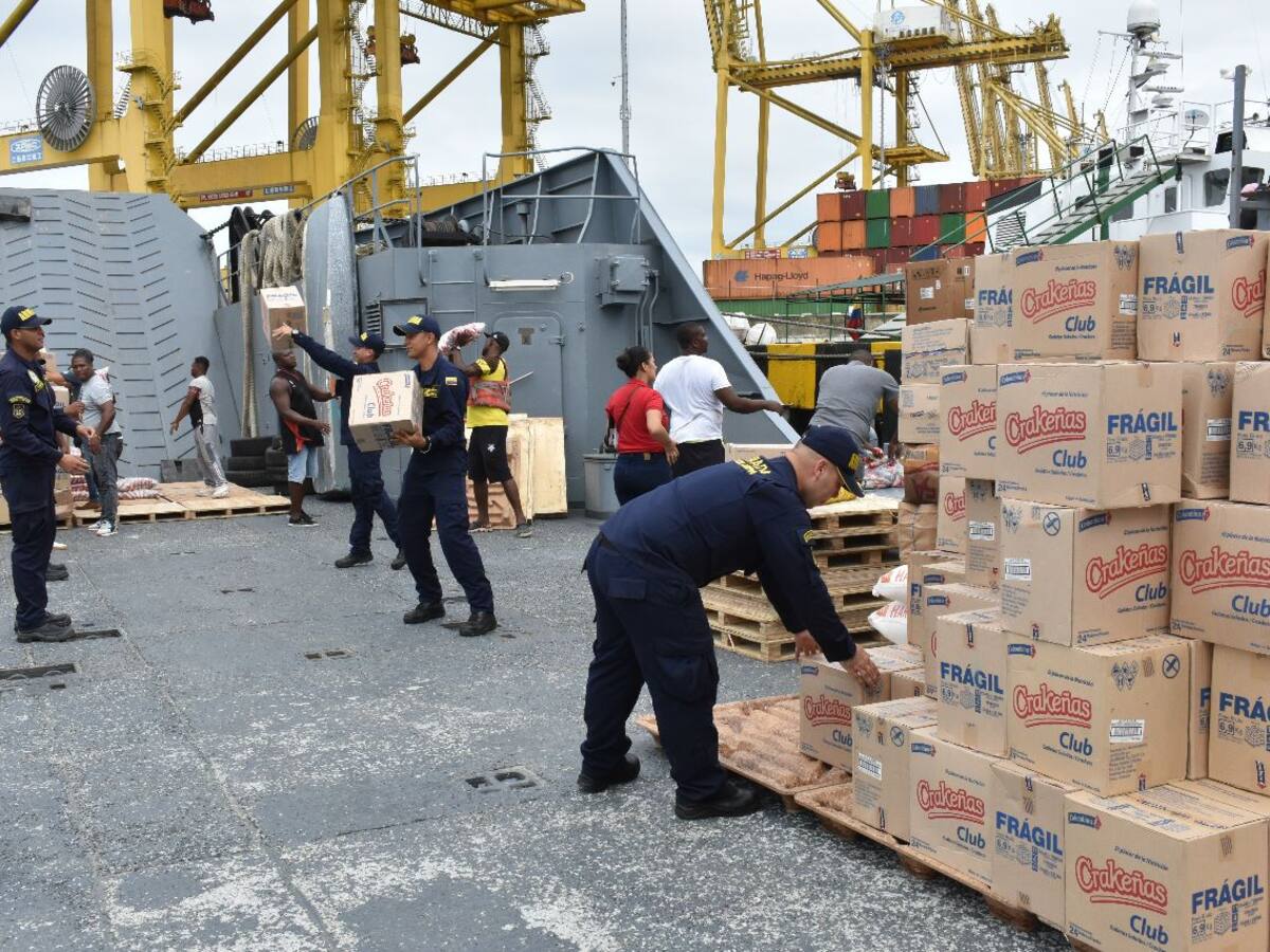 De Buenaventura a Tumaco viajan 90 toneladas de ayudas