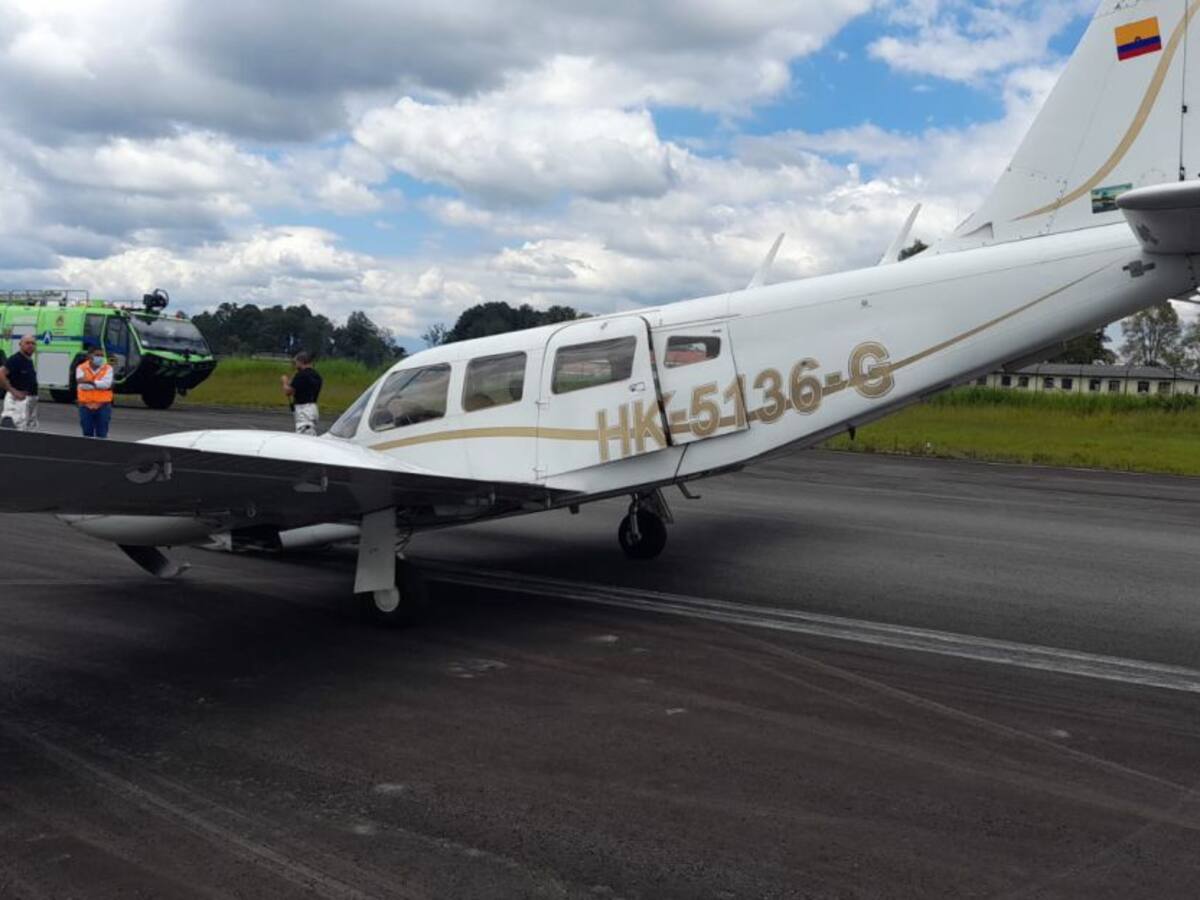 Una ‘avioneta’ sufrió un accidente en la pista del aeropuerto de Popayán