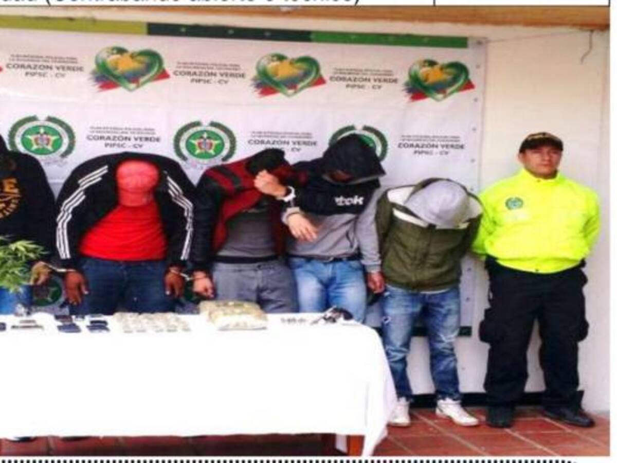Caen 5 integrantes delincuentes que traficaban drogas en colegios y discotecas de Duitama, Boyacá