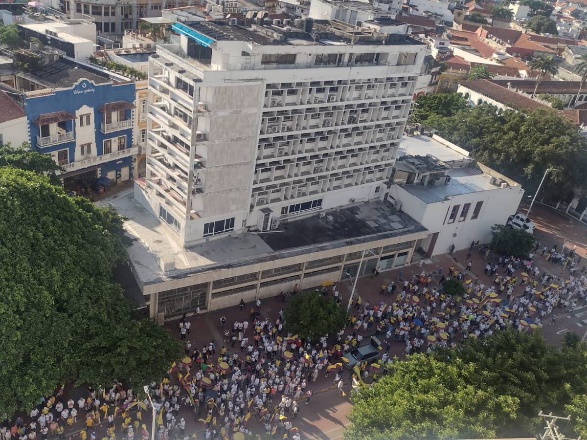 En Cartagena marcharon contra reformas del Gobierno Petro