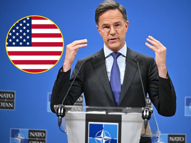 Secretario general de la OTAN, Mark Rutte en conferencia de prensa en la sede en Bruselas, Bélgica. FOTO: Dursun Aydemir/Anadolu via Getty Images