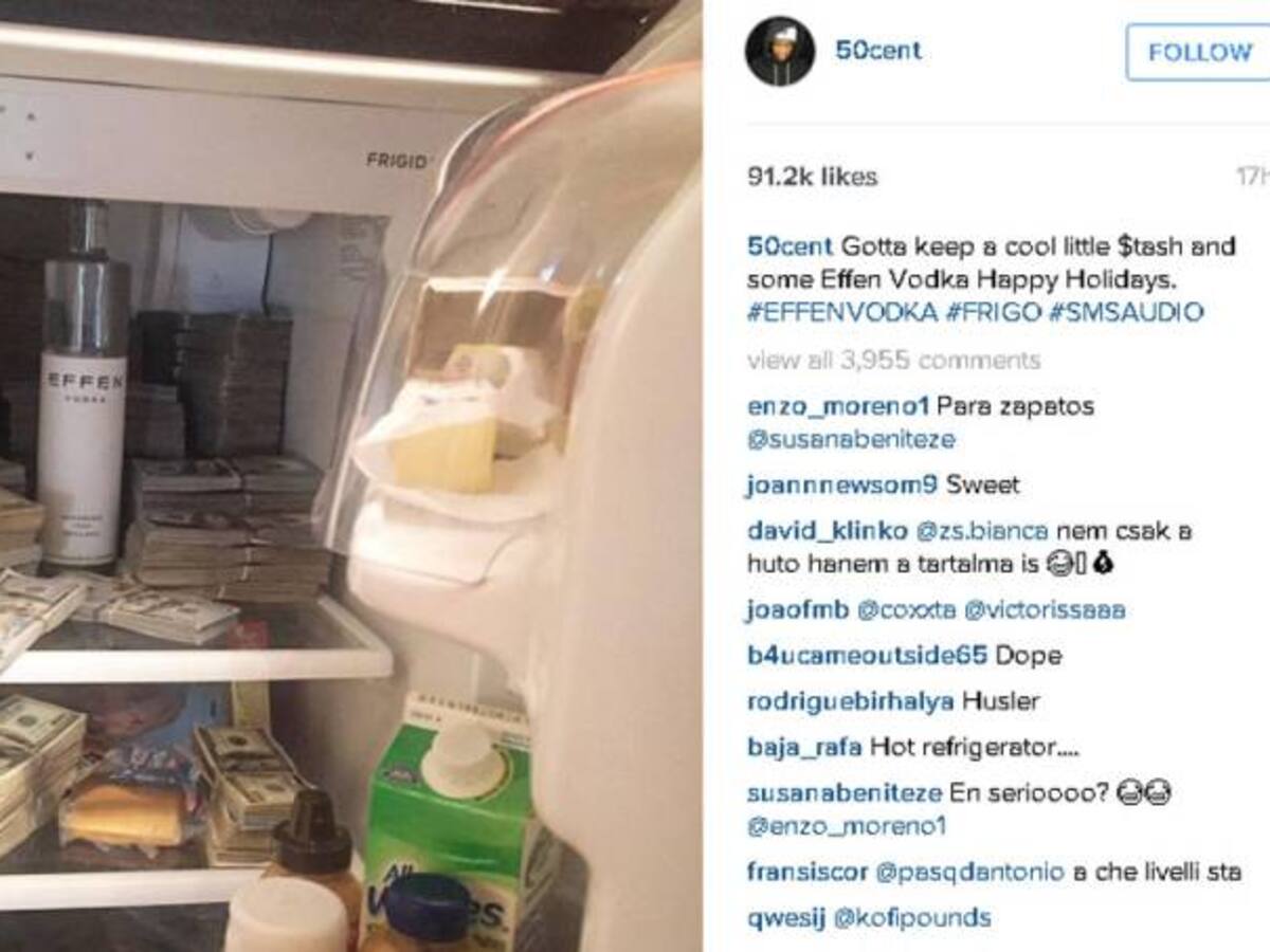 Rapero dice que está en quiebra pero muestra fajos de billetes en su nevera