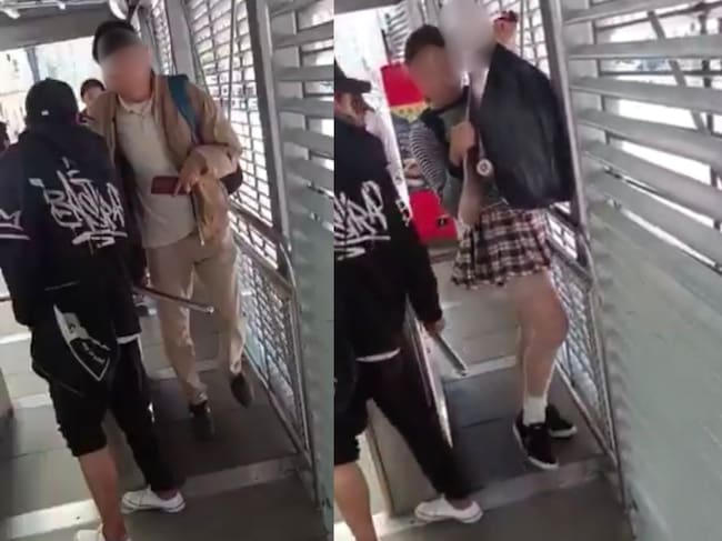 VIDEO | Denuncian que hombre cobra por dejar pasar a personas en TransMilenio sin pagar pasaje. Fotos: captura de pantalla.