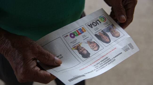 Papeleta de votación en la segunda vuelta presidencial en Colombia. Foto: Getty
