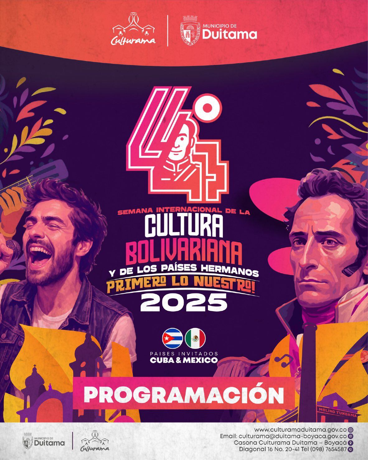 Duitama celebra la edición número 44 de la Semana de la Cultura Bolivariana y de los Países Hermanos, una festividad que este año cuenta con la participación de delegaciones internacionales de México y Cuba