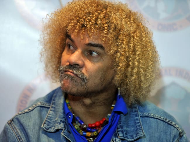 Carlos "El Pibe" Valderrama previo a Indigenous National Football Championship in Colombia 2013 (Photo credit should read GUILLERMO LEGARIA/AFP via Getty Images)