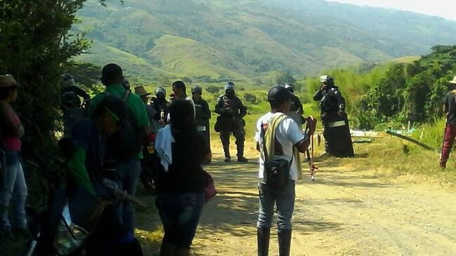 Disturbios en Corinto Cauca. Foto: CRIC