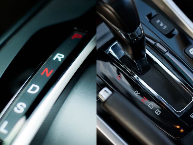 Palanca de cambios de carros híbridos y automáticos, imágenes de referencia (Getty Images).