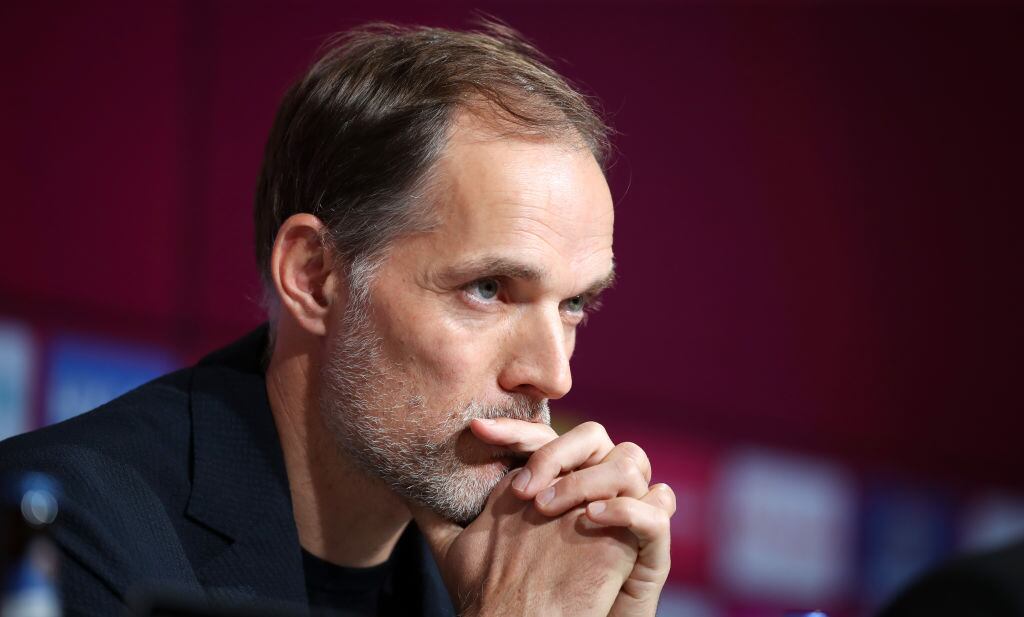 Thomas Tuchel siendo presentado en rueda de prensa como el nuevo entrenador del Bayern Munich  (Photo by Stefan Matzke - sampics/Getty Images)
