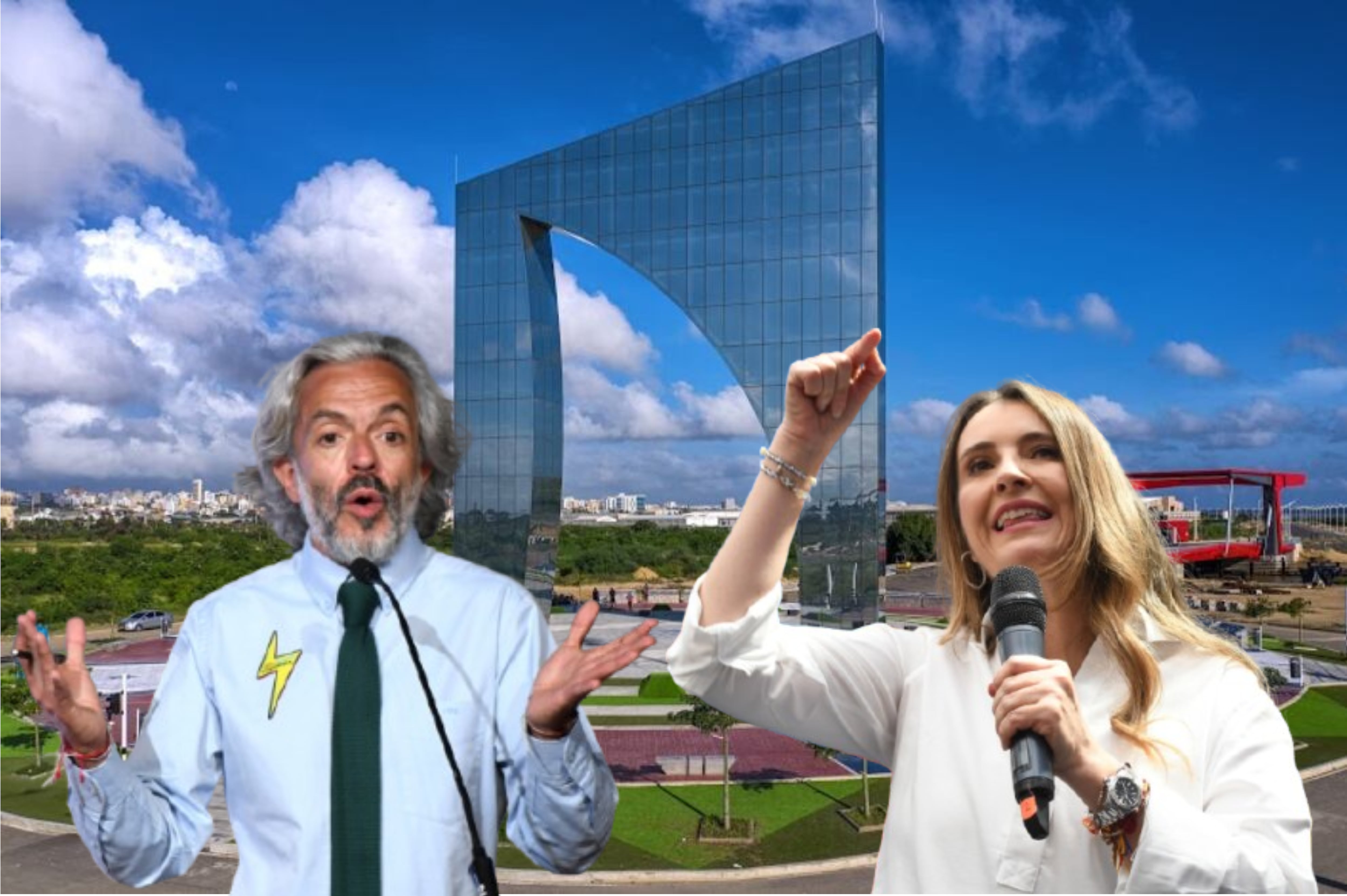 Foto de referencia. Paloma Valencia - Juan Daniel Oviedo: Getty Images / Monumento en Barranquilla: Tecnoglass