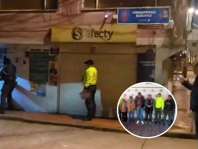 Momento del allanamiento que dio con la captura de los integrantes de una organización dedicada a vender insumos para explosivos.