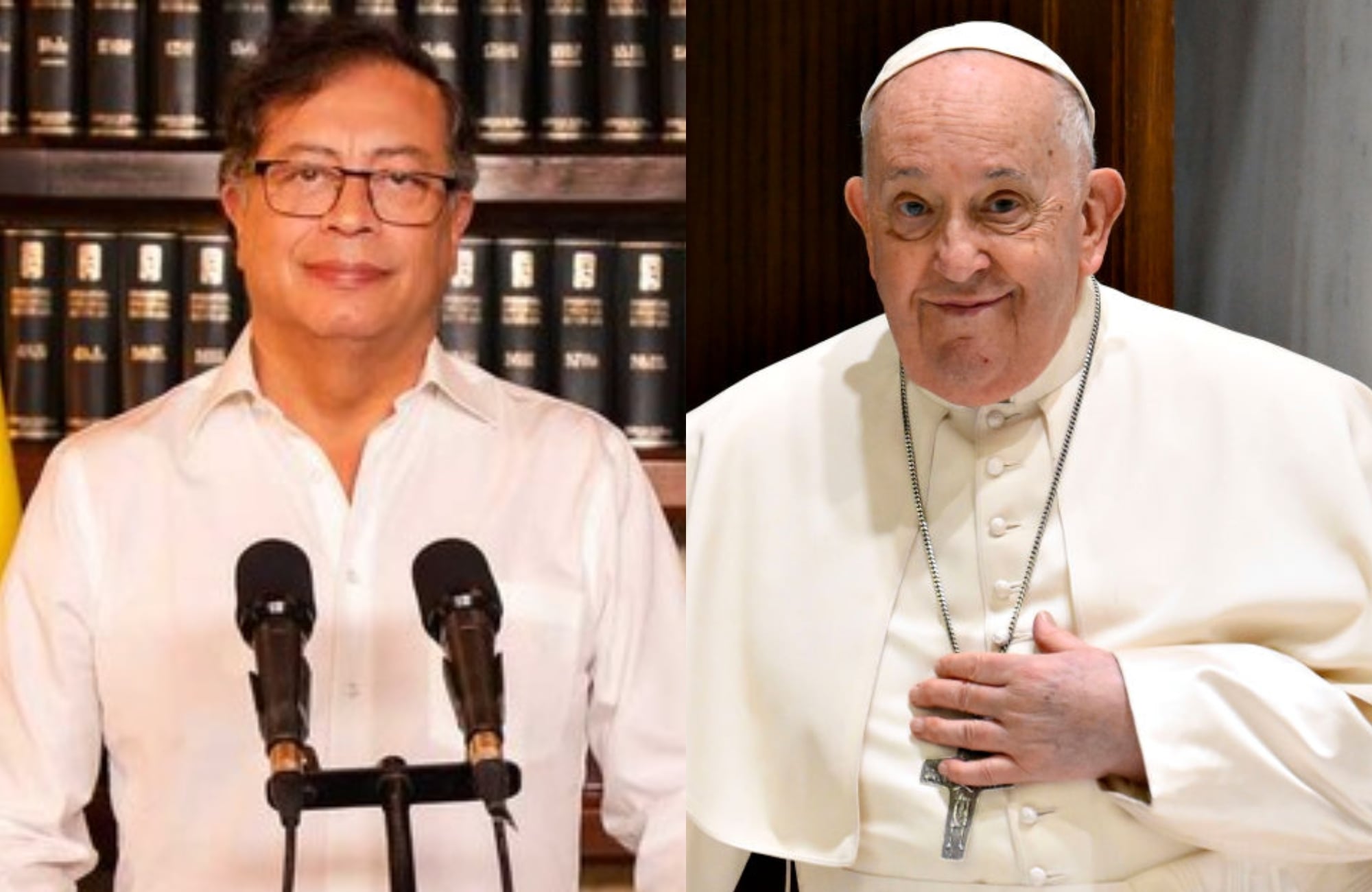 Gustavo Petro y papa Francisco. Foto: (Colprensa-Presidencia de la República) / (Colprensa-Presidencia de la República).