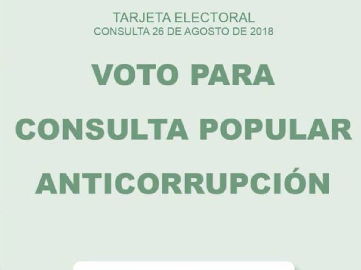 Lista la tarjeta electoral para la consulta anticorrupción