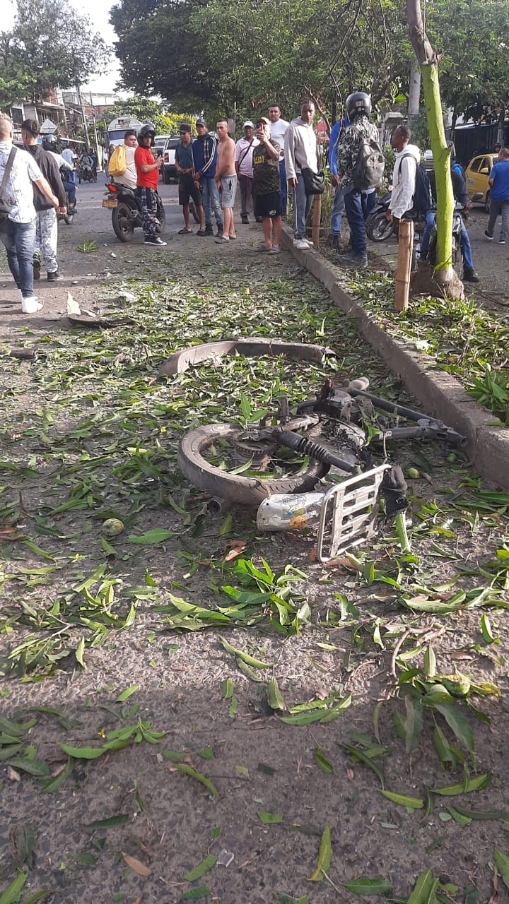 Moto con explosivos en Jamundí