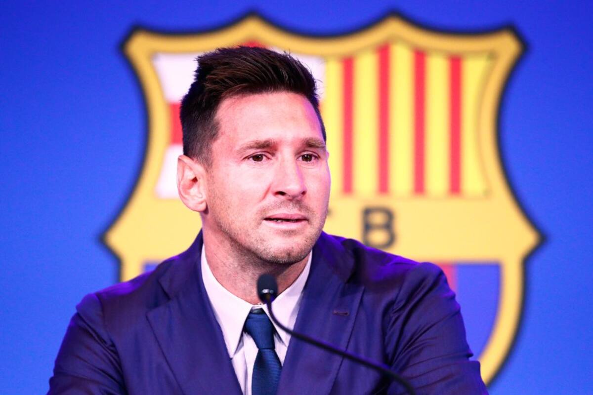 Lionel Messi en su despedida del Barcelona