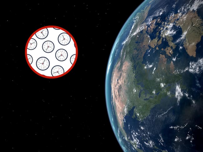 Planeta Tierra junto a varios relojes (Fotos vía Getty Images)