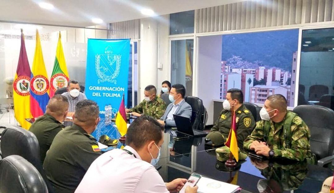 El gobernador del Tolima, Ricardo Orozco, se reunió con los altos mandos de la Fuerza Pública para entregar un balance al presidente de Iván Duque.