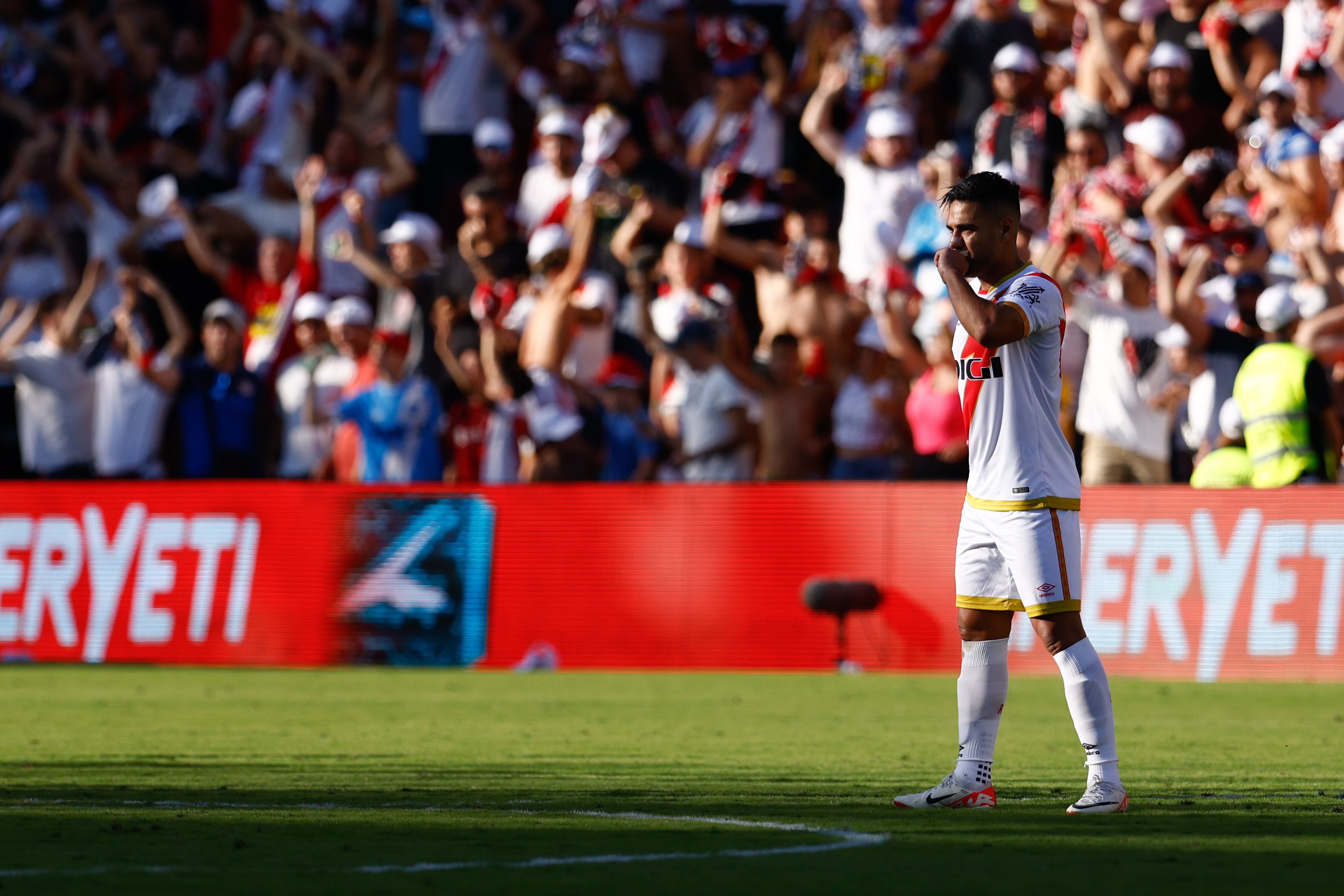 Falcao festeja su único gol en la presente temporada. (Photo By Oscar J. Barroso/Europa Press via Getty Images)