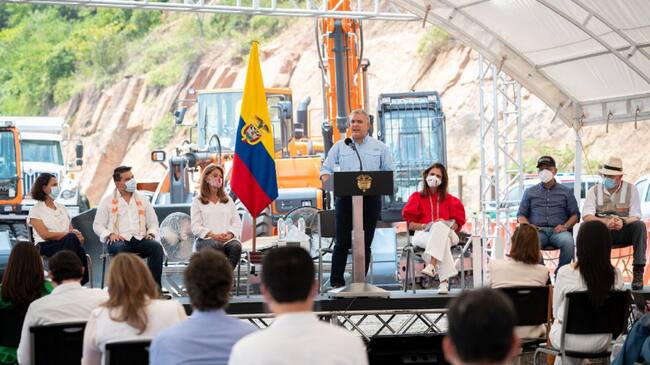 El presidente Iván Duque estuvo en Melgar haciendo el lanzamiento de la obra.