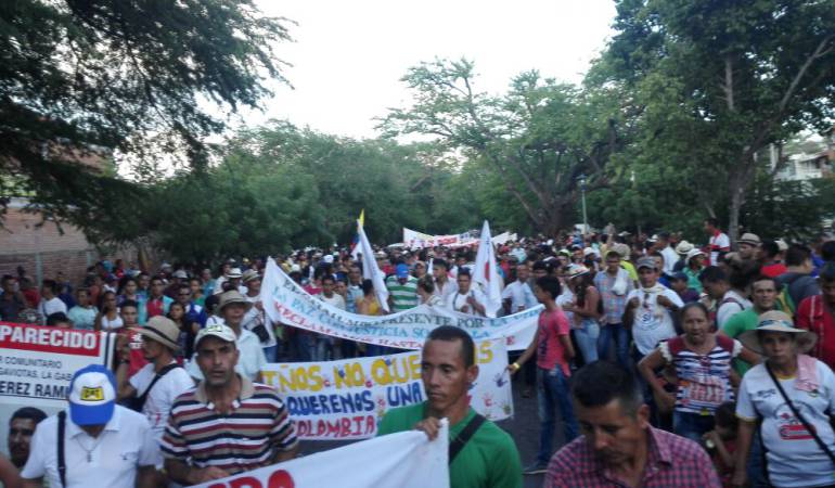 Campesinos del Catatumbo marchando por la paz