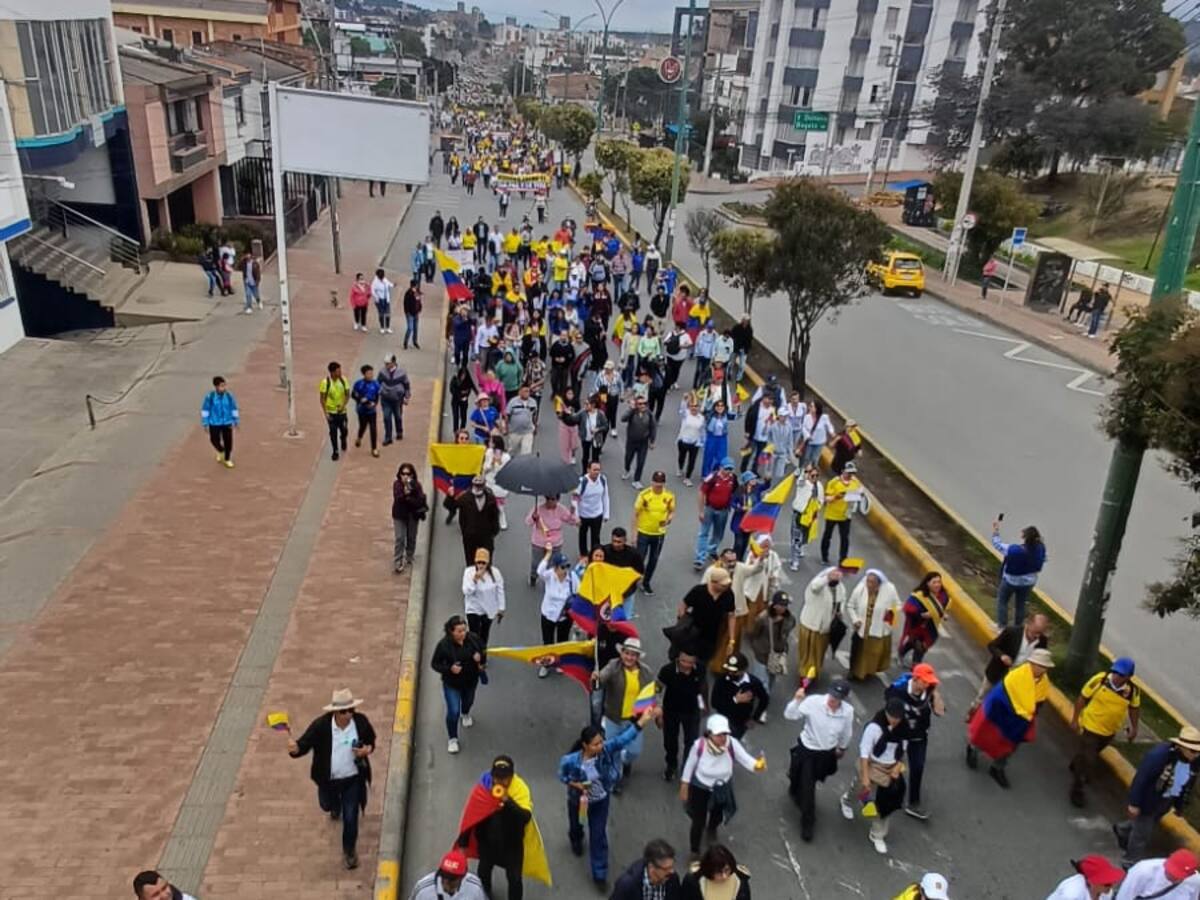 Así avanzó la marcha en Boyacá contra el Gobierno Petro