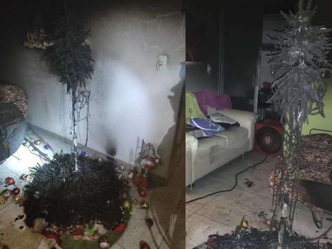 Incendio por cortocircuito de una extensión de luces navideñas