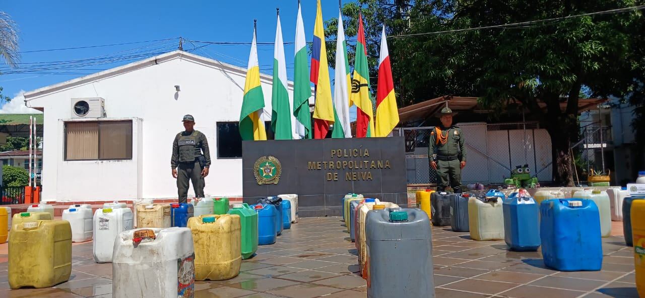 El combustible, valorado en cerca de $3.300.000, Foto policía Neiva.