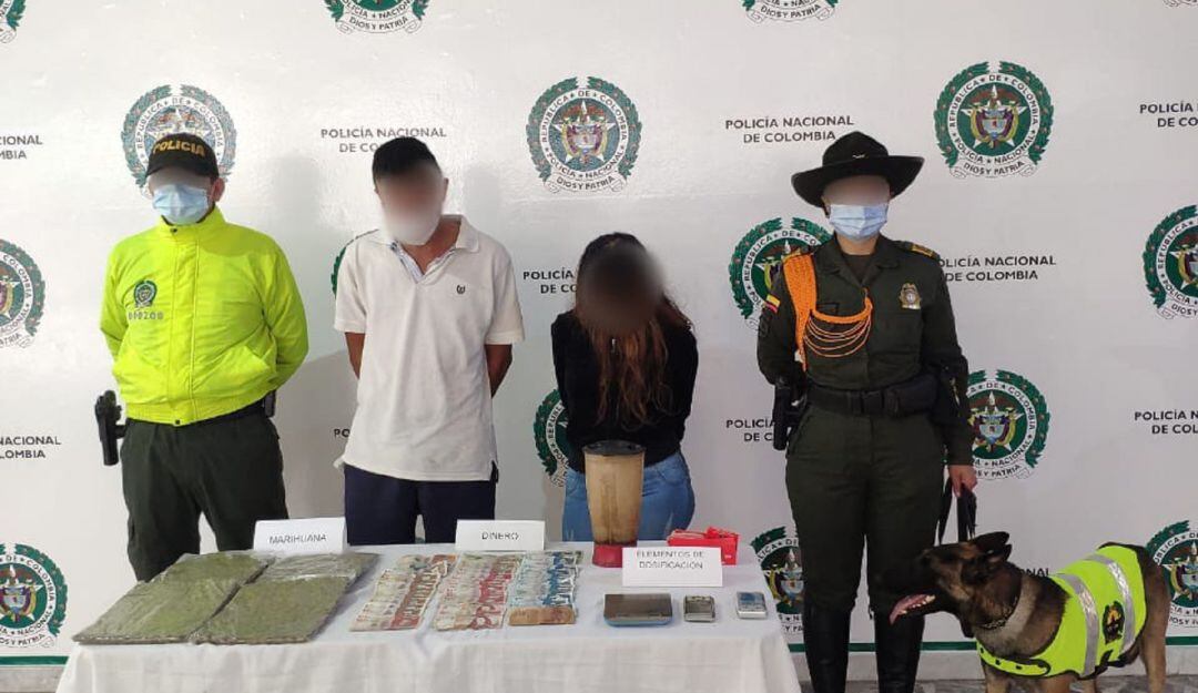 Los agentes de la Sijín capturaron a la pareja en la urbanización La Martinica.