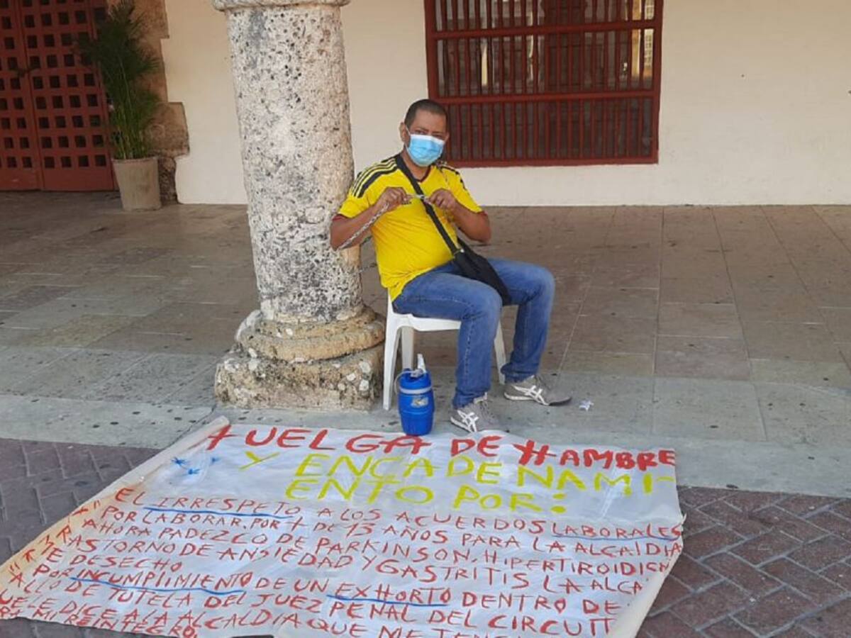 Con huelga de hambre, exempleado de la Alcaldía exige vinculación laboral