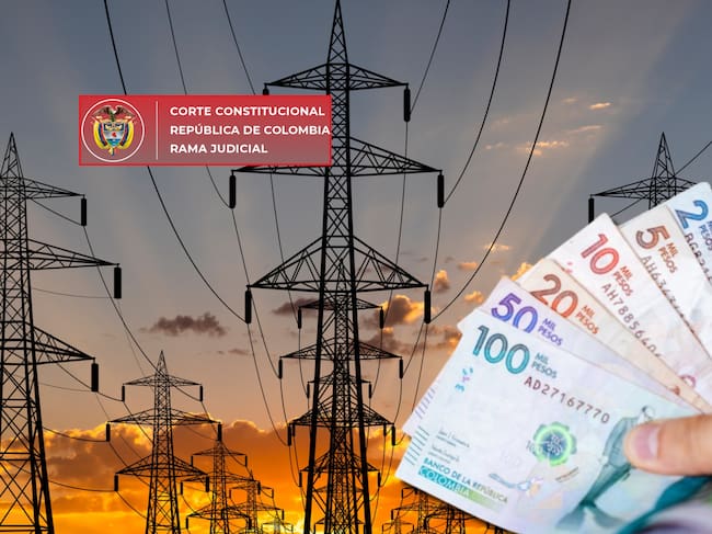 Imagen de referencia. Torres de energía - Pesos colombianos: Getty Images / Corte Constitucional Logo: Pagina Web.