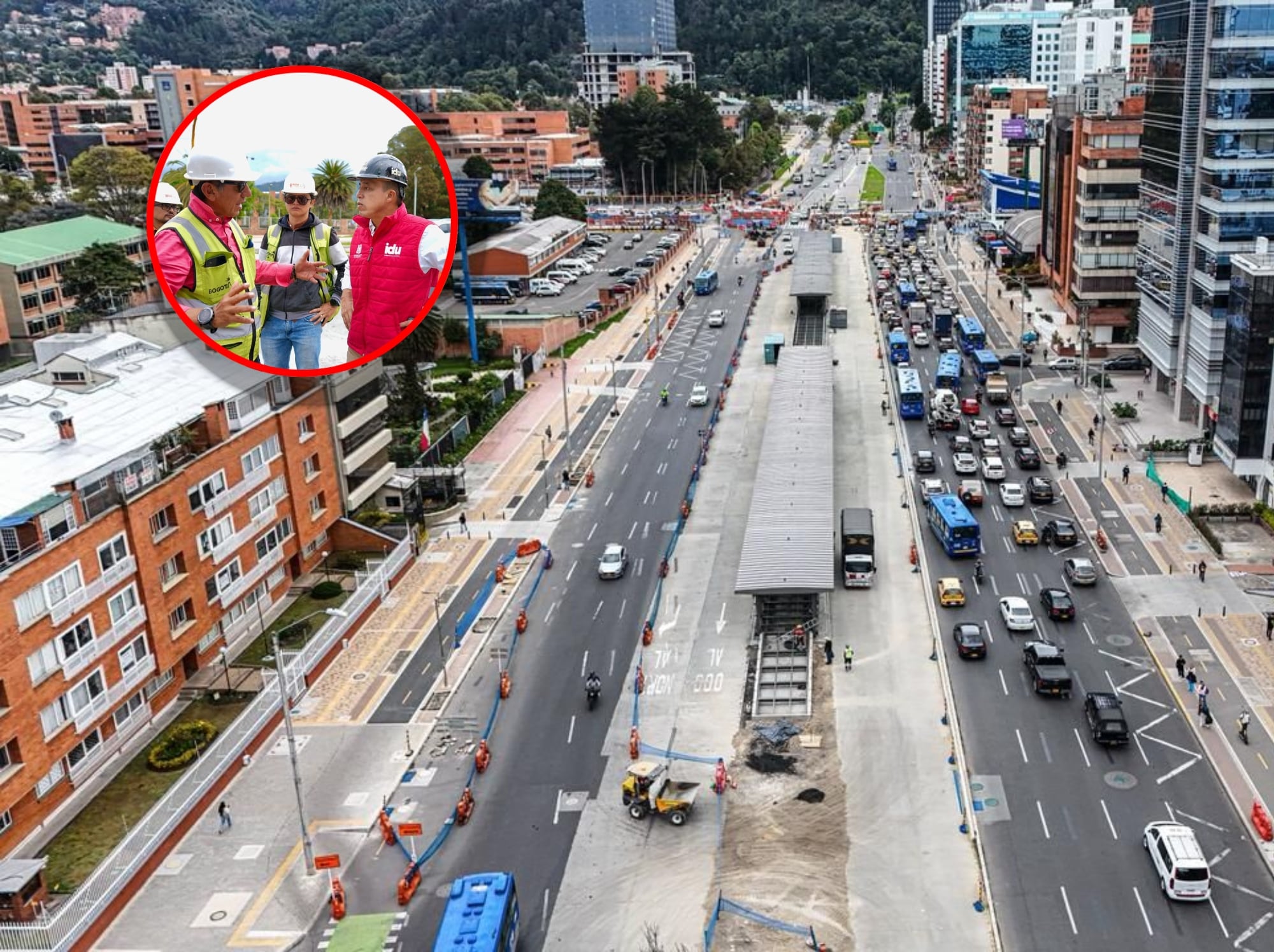 Obras de TransMilenio en la Avenida 68. Foto: IDU.