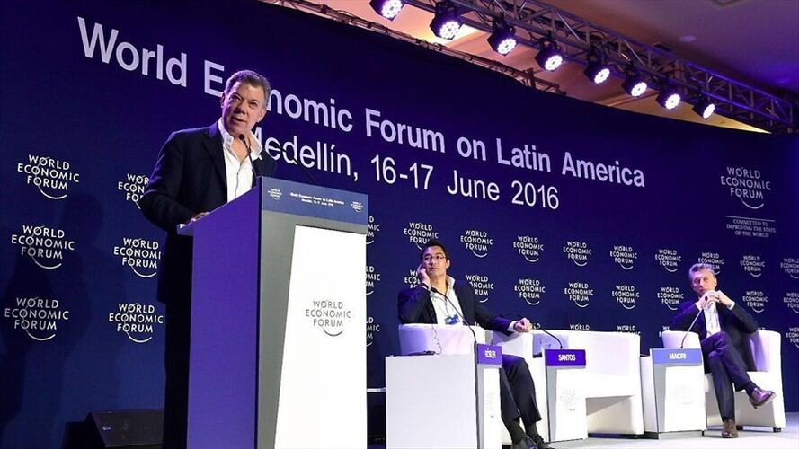 Santos instala el Foro Económico Mundial para América Latina. Foto: Colprensa