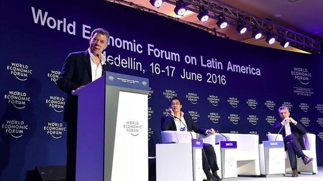 Santos instala el Foro Económico Mundial para América Latina. Foto: Colprensa