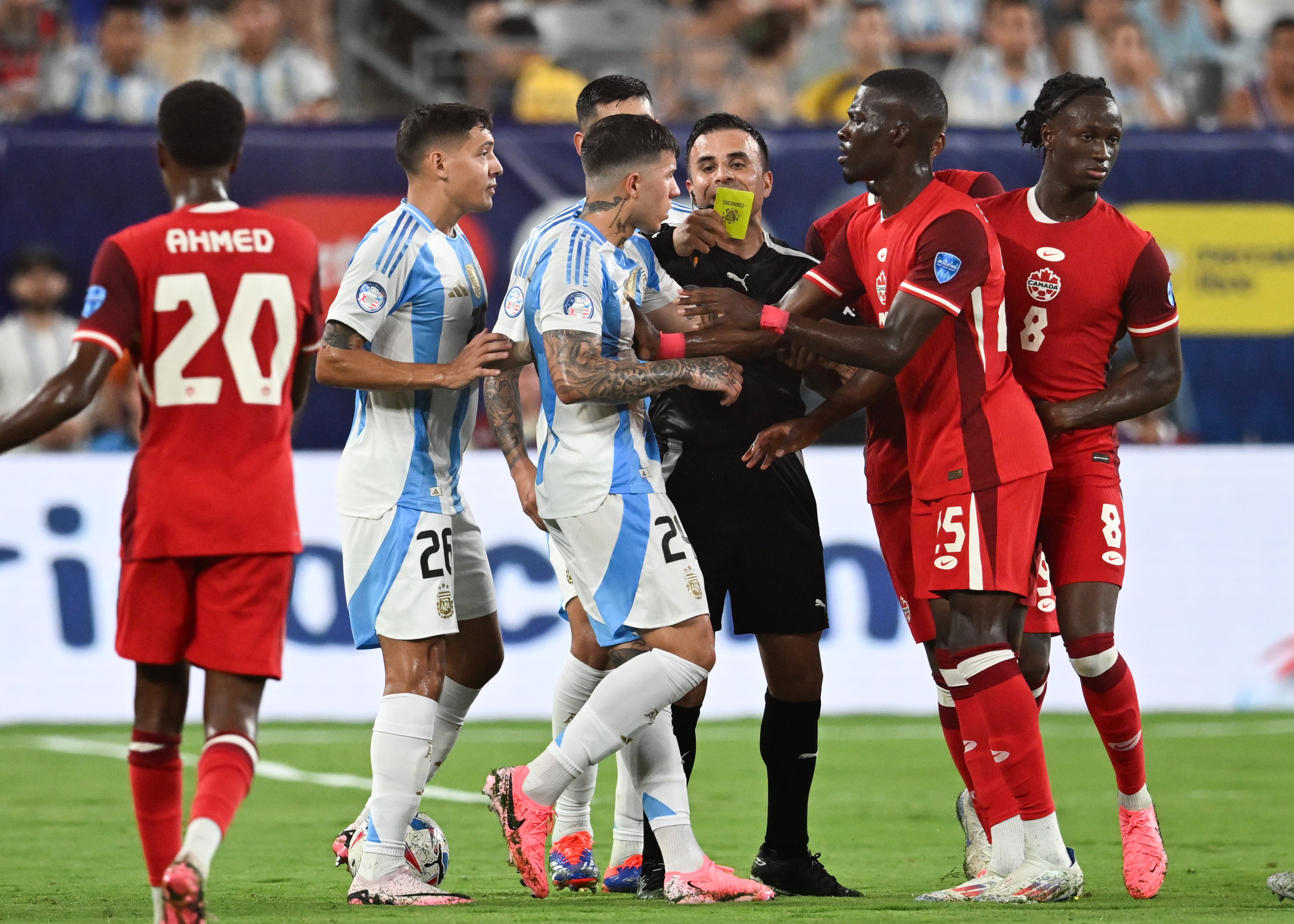 Argentina y Canadá en el MetLife Stadium.  Julio 9, 2024 en East Rutherford, Nueva Jersey. (foto por Stephen Nadler/ISI Photos/Getty Images)
