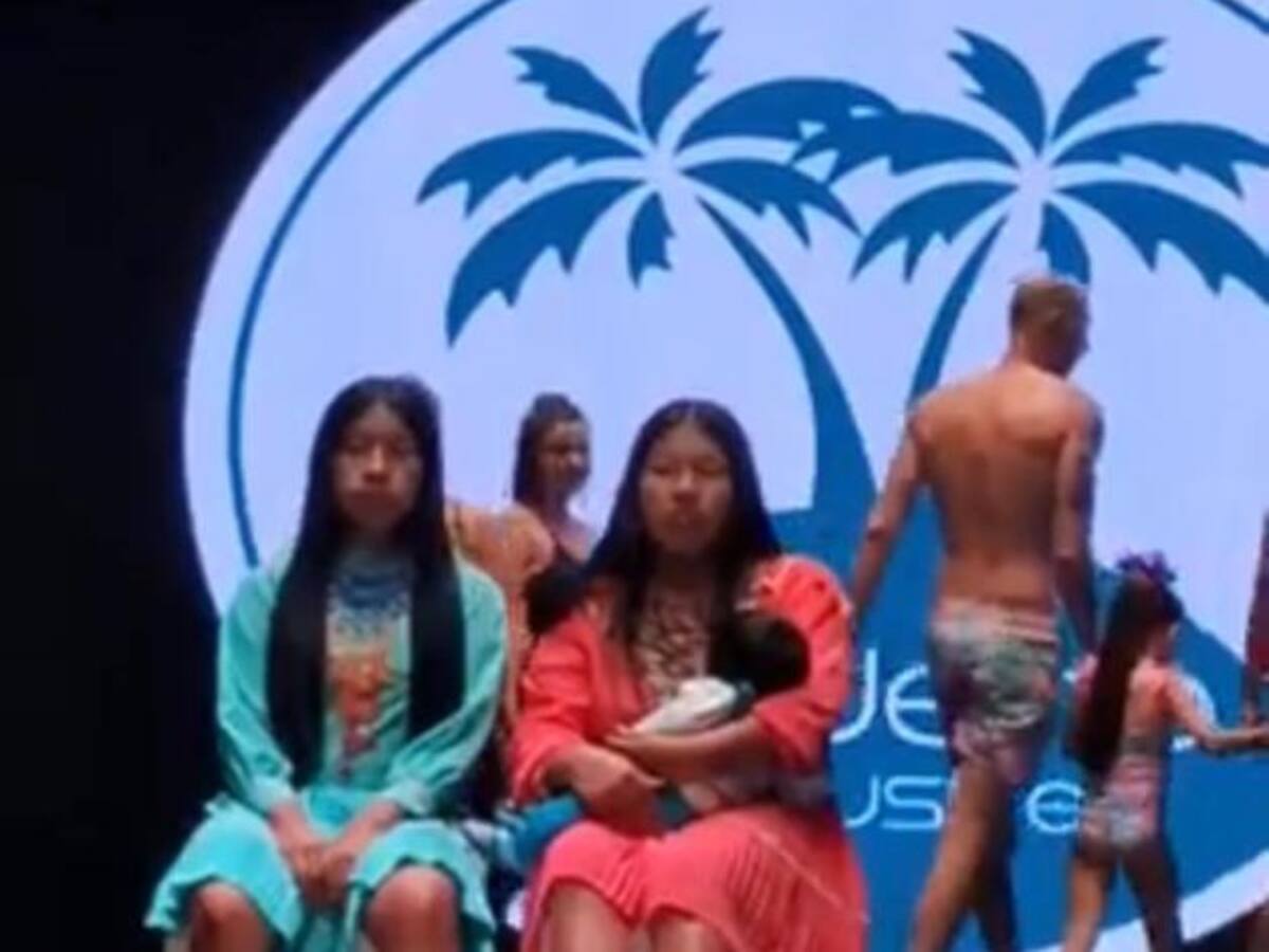 Queríamos exaltarlas: marca que puso en su pasarela de Eje Moda a mujeres y bebé indígena