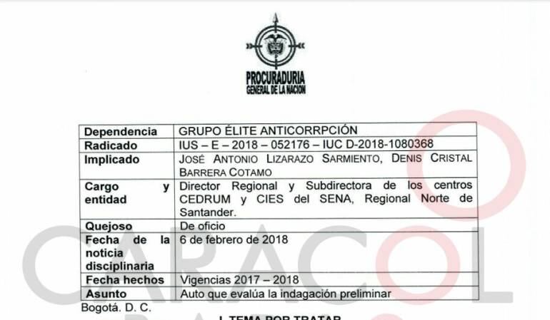 Documento del Ministerio Público.