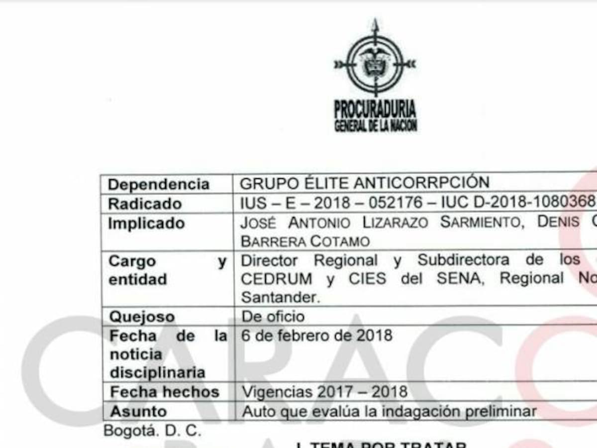 Detalles del escándalo de contratación en el Sena Norte de Santander