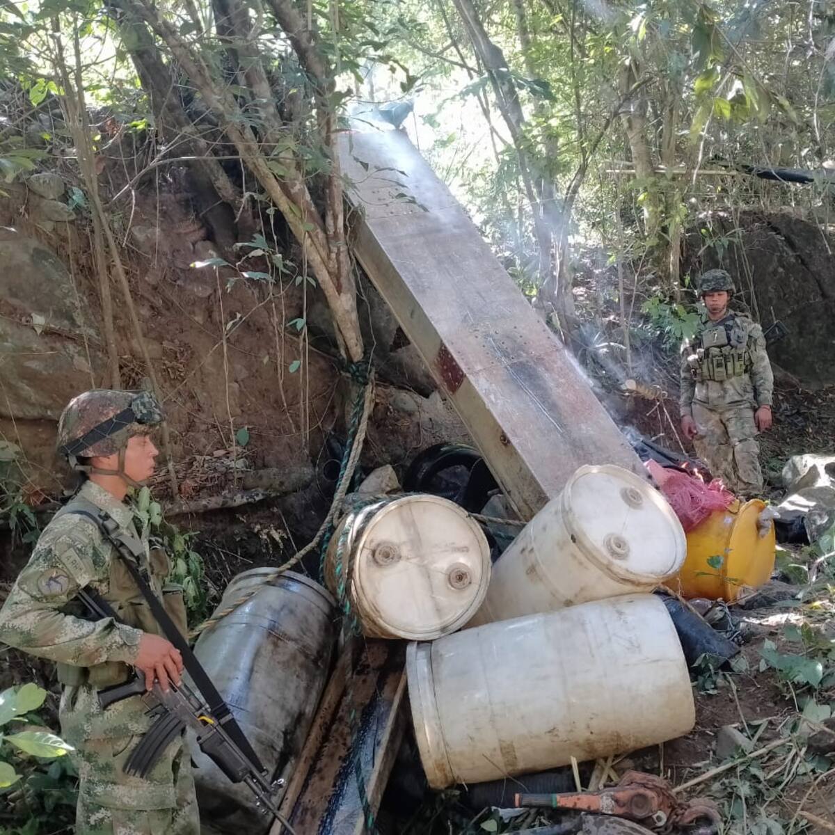 El Ejército Nacional destruyó material para la explotación minera ilícita en Buriticá