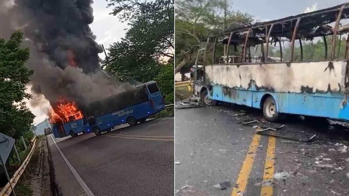 Operativo contra las ACSN genera bloqueos y dos buses incinerados en Santa Marta