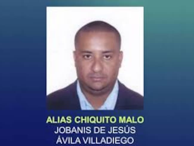 Jobanis de Jesús Ávila, alias 'Chiquito Malo'. Foto: Policía Nacional